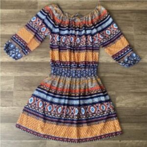 Betsey Johnson Boho-style midi dress  Southwestern  Aztec Design Sz 2